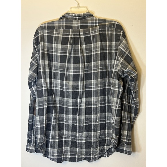 Ralph Lauren Grey Plaid Button Up Long Sleeve Shirt Flannel Elbow Pads Men's 2XL - Picture 4 of 6